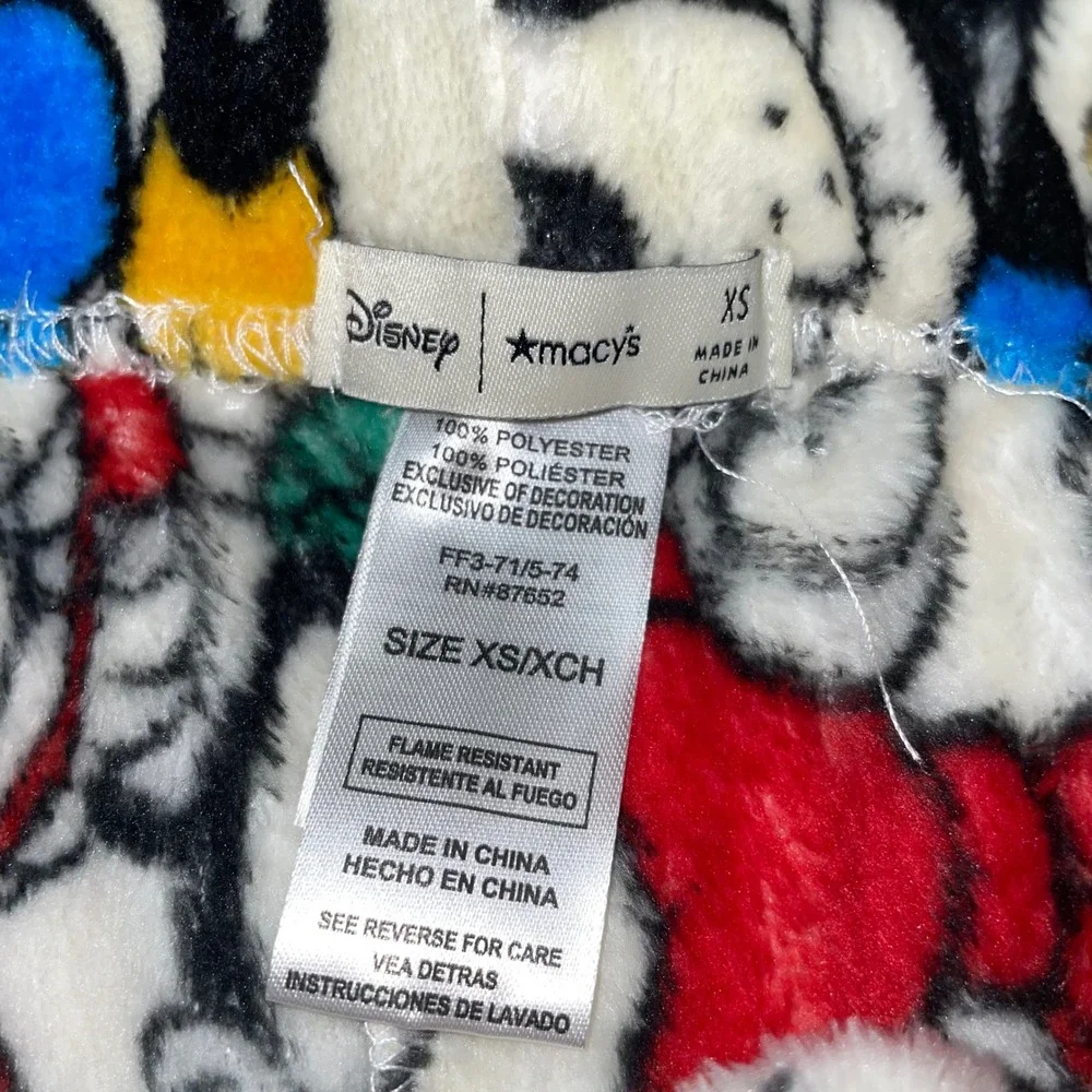 Disney Macys Kids Fleece Pajama Pants Mickey Minnie Donald Pluto XS NEW